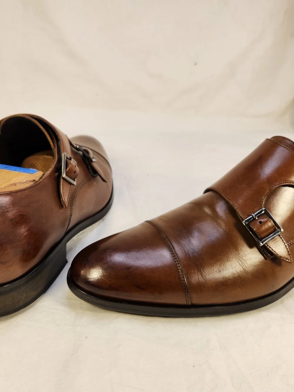 TO BOOT NEW YORK ADAM DERRICK DOUBLE MONK STRAPS MEN SHOES BROWN CAPTOE SZ 8.5